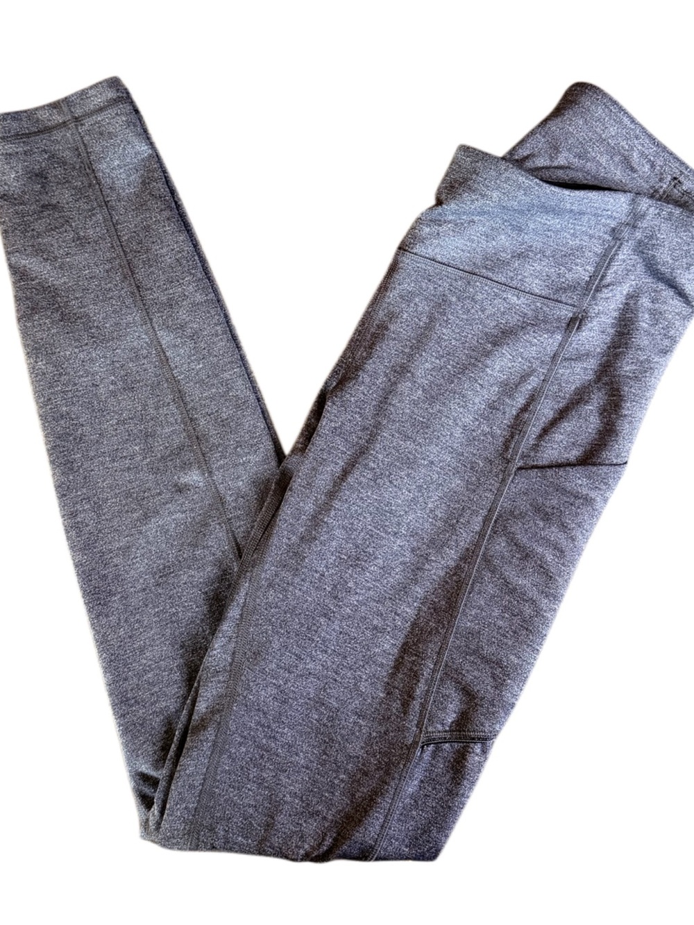 Lululemon Women’s Size 4 Gray Heather High Rise Running Leggings Side Pocket